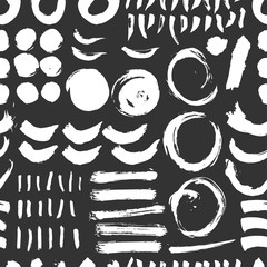  Vector seamless abstract  pattern  with  brush strokes