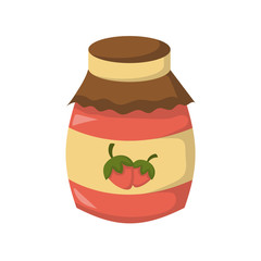 Vector cartoon strawberry jam icon