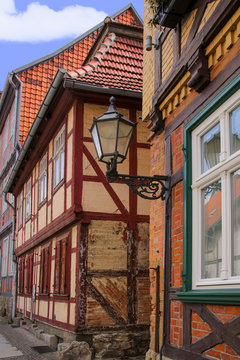 Quedlinburg, Altstadt, Fachwerkhaus, Enge Gasse