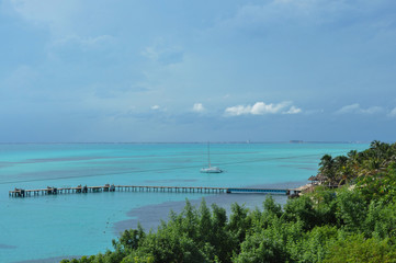 View of Caribbean Sea in Mexico