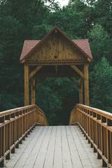 Bridge in the autumn park