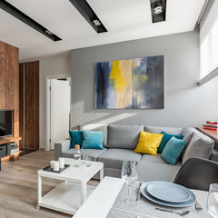 Living room with corner sofa