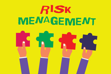 Conceptual hand writing showing Risk Management. Business photo showcasing evaluation of financial hazards or problems with procedures.