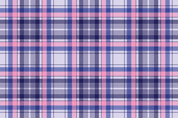 Blue pixel check plaid seamless pattern