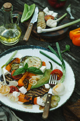 grilled vegetables mix on plate