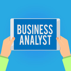 Writing note showing Business Analyst. Business photo showcasing someone who analyzes big organization or website domain.