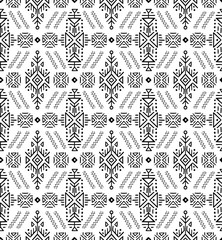 Vector Seamless Pattern in Ethnic Style. Creative tribal endless ornament, perfect for textile design, wrapping paper, wallpaper or site background. Trendy hand drawn boho tile.