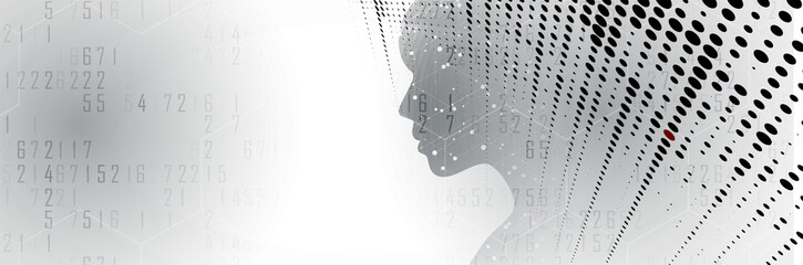 Artificial intelligence. Technology web background. Virtual concept