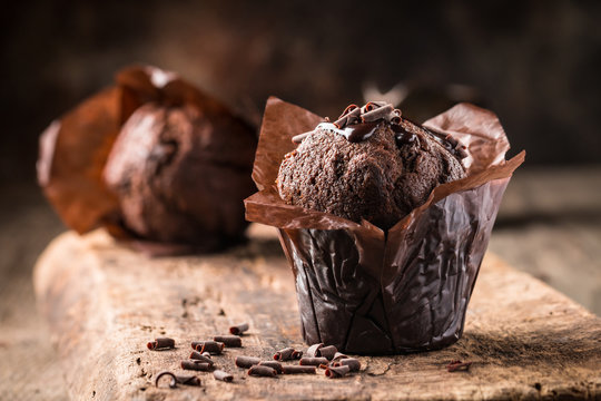 Homemade chocolate muffin