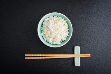 Boiled rice in bowl