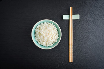 Boiled rice in bowl