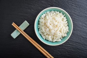 Boiled rice in bowl
