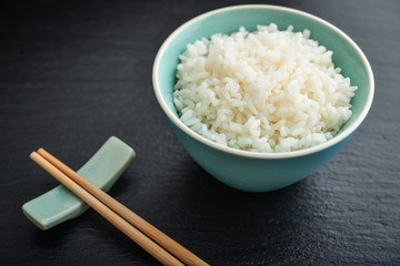 Boiled rice in bowl