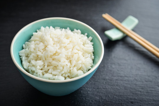 Boiled rice in bowl