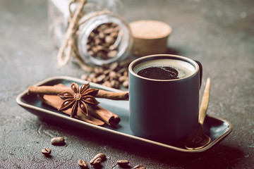 Espresso cup of hot coffee