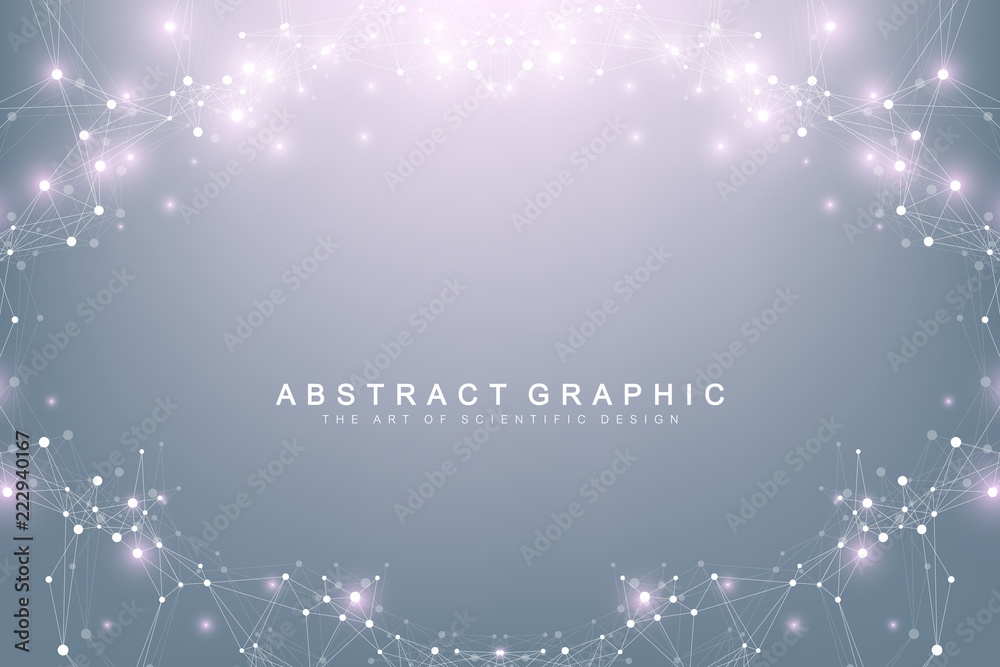 Poster Big data visualization. Graphic abstract background communication. Perspective backdrop. Minimal array. Digital data visualization. Representing the global, international meaning. Vector illustration.