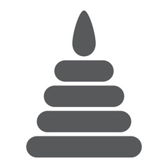 Toy pyramid glyph icon, child and play, tower sign, vector graphics, a solid pattern on a white background.