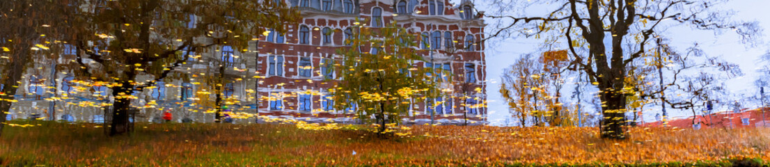 Autumnal reflections, Europe, city park