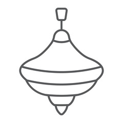 Humming top thin line icon, toy and play, whirligig sign, vector graphics, a linear pattern on a white background.