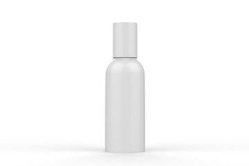 Blank Cosmetic Spray Can Mock Up On Isolated White Background, Ready For Design Presentation, 3D Illustration