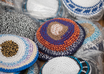 Lot of traditional jewish headwears (Kippah) for sale