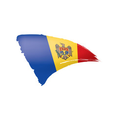 Moldova flag, vector illustration on a white background.