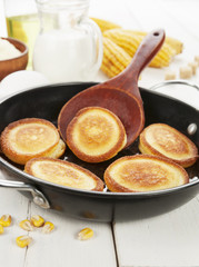 Corn pancake on the table