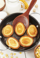 Corn pancake on the table