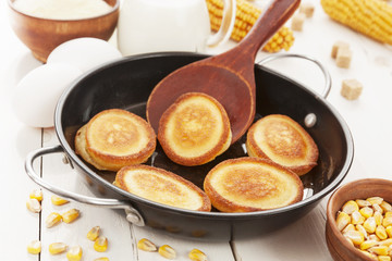 Corn pancake on the table