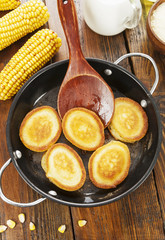 Corn pancake on the table
