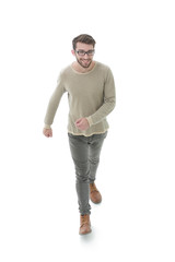 Fototapeta premium modern young man confidently goes forward