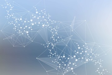 Modern futuristic background of the scientific hexagonal pattern. Virtual abstract background with particle, molecule structure for medical, technology, chemistry, science. Social network vector