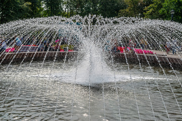 Novopushkinsky fountain in Tverskoy boulevard, Moscow, Russia