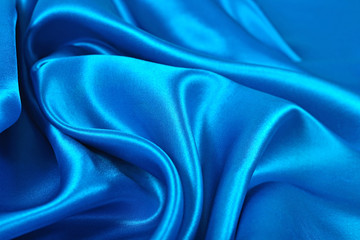 Natural blue satin fabric texture background