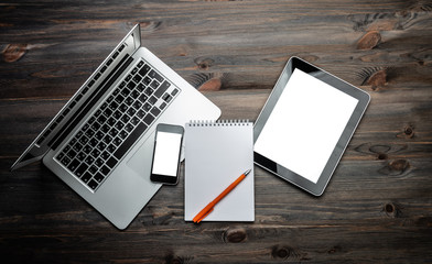 aptop computer, tablet pc, notebook, pen, mobile smartphone