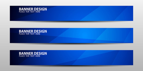 Abstract banner design with blue geometric background.vector illustration