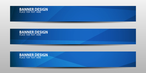 Abstract banner design with blue geometric background.vector illustration