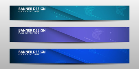 Abstract banner design with blue geometric background.vector illustration