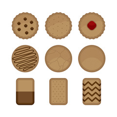 Cookies Biscuit Bakery Sweet Dessert Vector and Icon