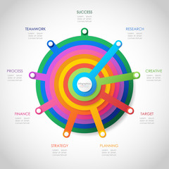 Infographic design elements for your business data with 9 options, parts, steps, timelines or processes. Vector Illustration.