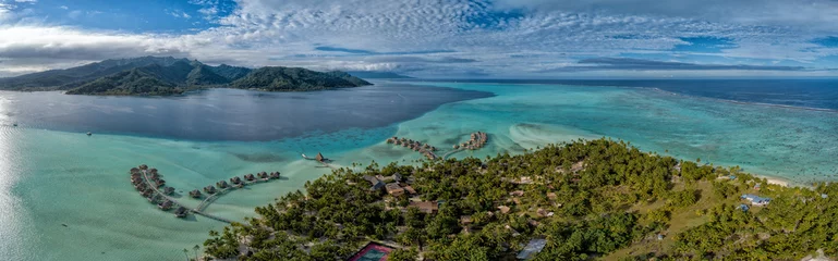 Foto op Plexiglas Taha island french polynesia lagoon aerial view © Andrea Izzotti