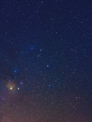 Milky Way stars and Scorpius constellation photographed with wide lens and camera. 