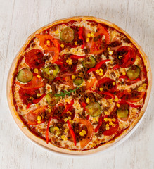 Pizza with minced meat