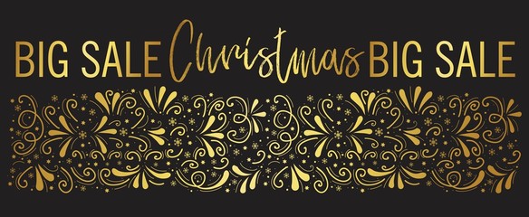 Big Christmas sale. Holiday offer banner. Christmas illustration