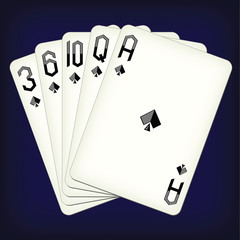 Flush of spades - playing cards vector illustration