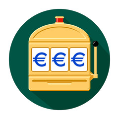Naklejka premium Euro slot machine icon vector illustration