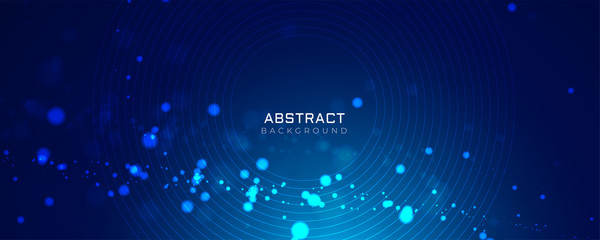 blue background with glowing dots bokeh style