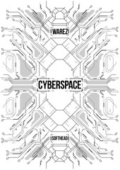 Cyberpunk futuristic poster. Tech Abstract poster template. Modern flyer for web and print.