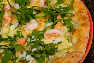 Pizza with prawn