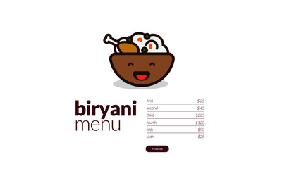 Choose Your Biryani Menu Design Vector Illustration